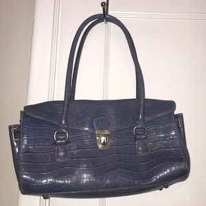 Worthington blue faux gator skin handbag